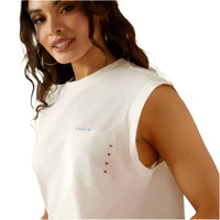 Ariat Women's Repaired Solid Sleeveless Pocket T-Shirt in Cloud Dancer