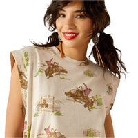 Ariat Women's Britney Sleeveless T-Shirt in Beige Round Up
