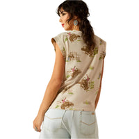 Ariat Women's Britney Sleeveless T-Shirt in Beige Round Up