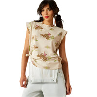 Ariat Women's Britney Sleeveless T-Shirt in Beige Round Up