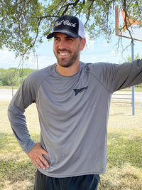 Fast Back Long Sleeve Performance Tee in (Black or Blue)