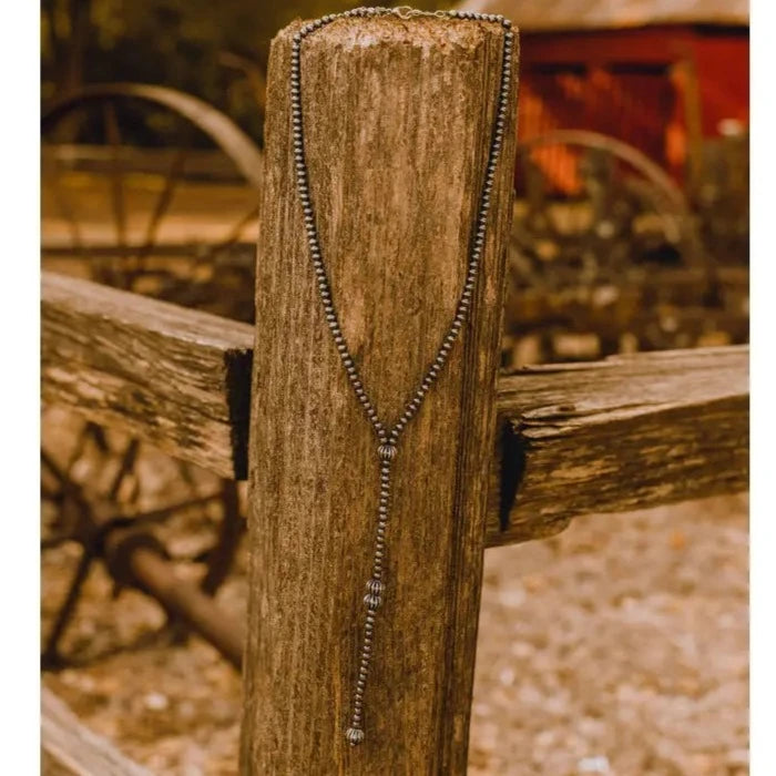 Western Navajo Inspired Pearl Lariat Necklace Branded Country Wear