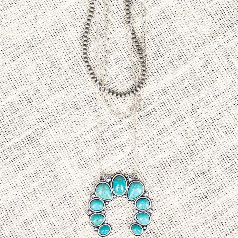 Navajo Pearl With Squash Pendant Layered Necklace (Available in 2 Colors)