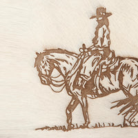 American Darling Hair On Hide Cowgirl On Horseback Fringe Crossbody Bag