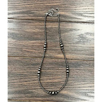 22" Cluster Silver Navajo Inspired Bead Necklace