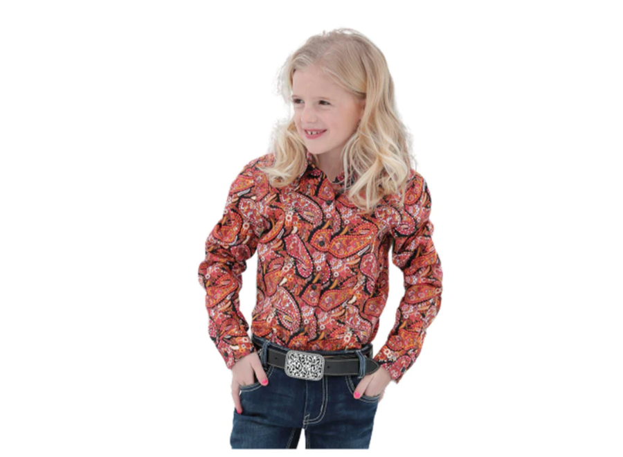 Cruel Girl's Paisley Long Sleeve Western Snap Shirt in Black