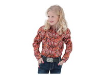 Cruel Girl's Paisley Long Sleeve Western Snap Shirt in Black