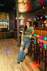 Women's Spoiled Blue Collar Wife Wordy Tee in Sage