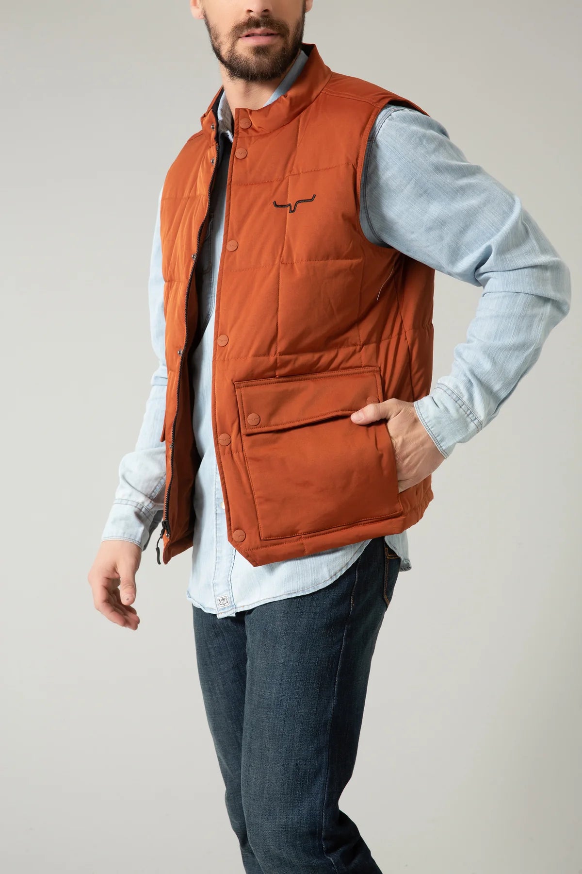 Kimes Ranch Men's Dakota Vest in Rustic Brown