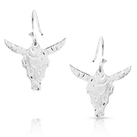 Montana Silversmith Chiseled Steer Head Earrings