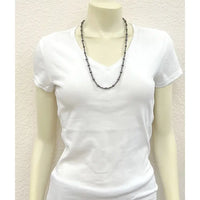 26" Silver Navajo Inspired Bead Necklace