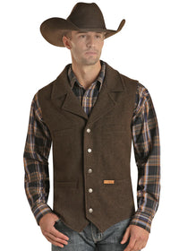 Powder River Outfitters Men's Montana Wool Vest in Dark Brown