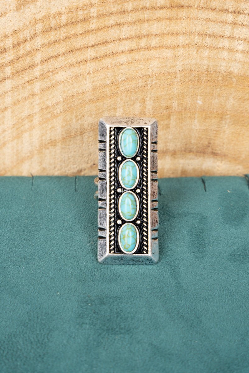 Turquoise Bar Western Cuff Ring