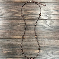 34" Handmade Rondelle Copper Navajo Inspired Bead Necklace