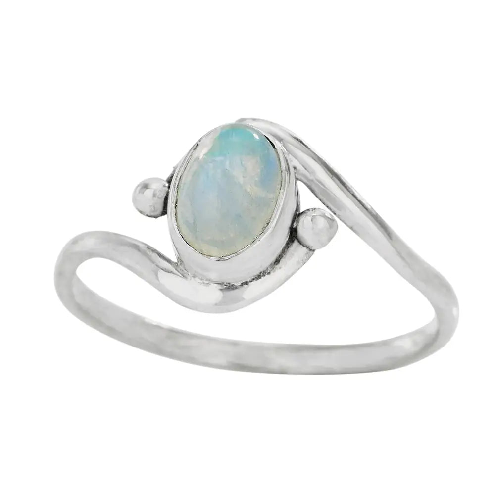 Sterling Silver Moonstone Oval Ring