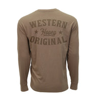 Hooey Men's Knockout Classic Logo Long Sleeve Tee in Shitake Brown