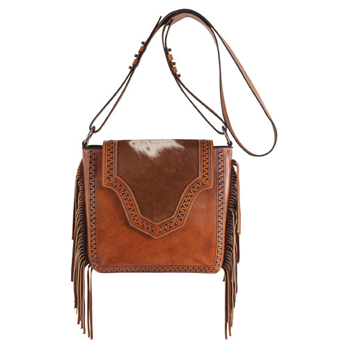 Justin Hair On Hide Serpentine Fringed Crossbody Bag