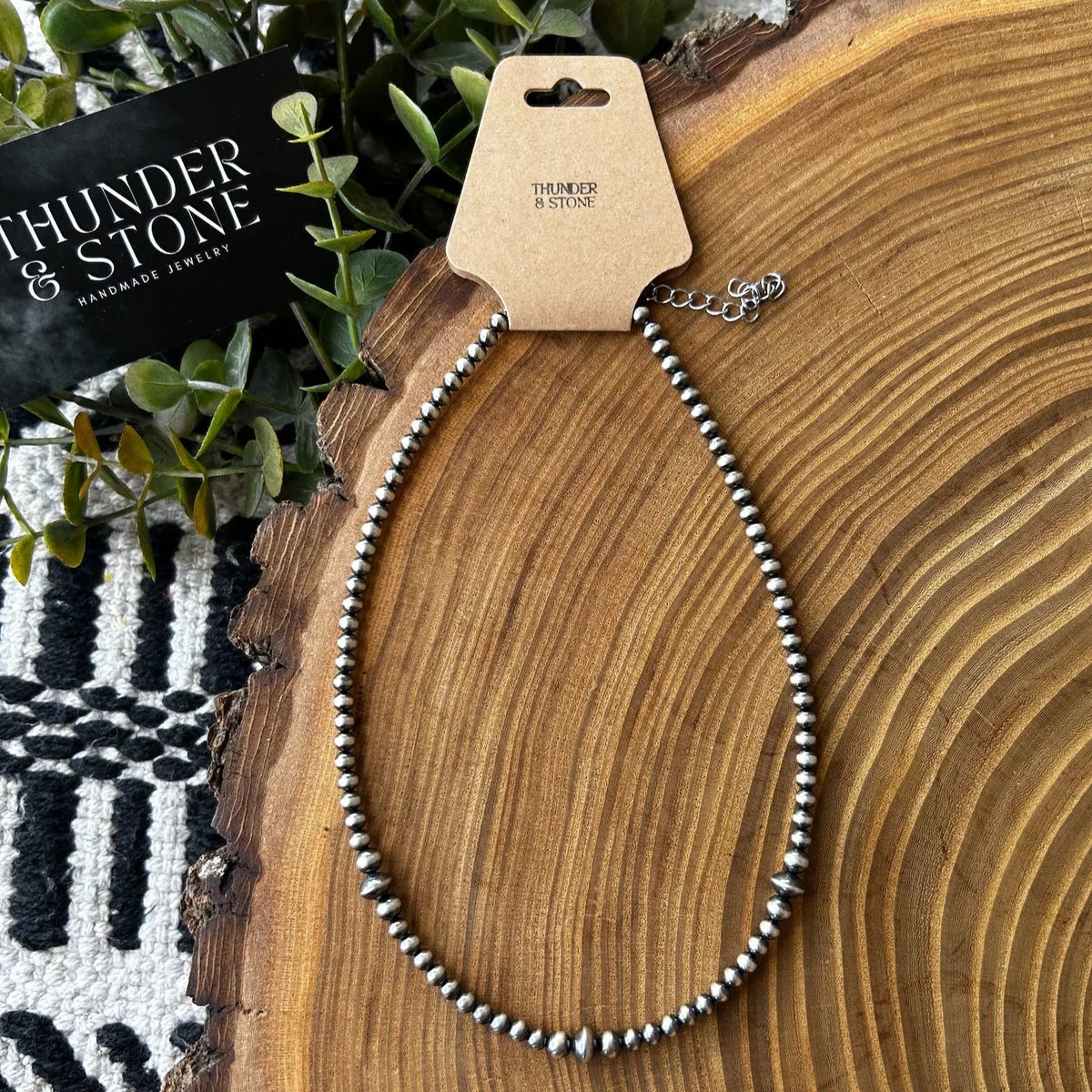 14" Genuine Silver Navajo Pearl Triple Saucer Necklace