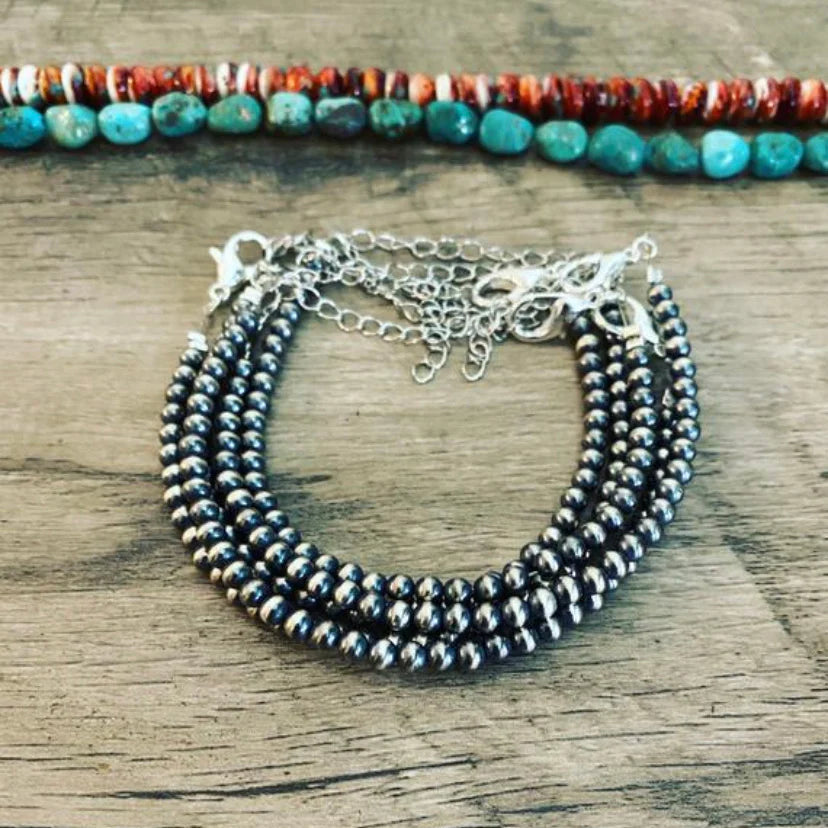 6" Bracelet with 4mm Sterling Silver Pearls