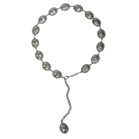 Angel Ranch Women's Silver Oval Floral Concho Belt
