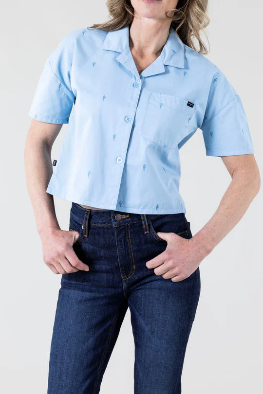 Kimes Ranch Women's S/S Cisco Camp Shirt in Light Blue