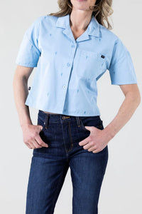 Kimes Ranch Women's S/S Cisco Camp Shirt in Light Blue