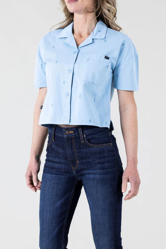 Kimes Ranch Women's S/S Cisco Camp Shirt in Light Blue