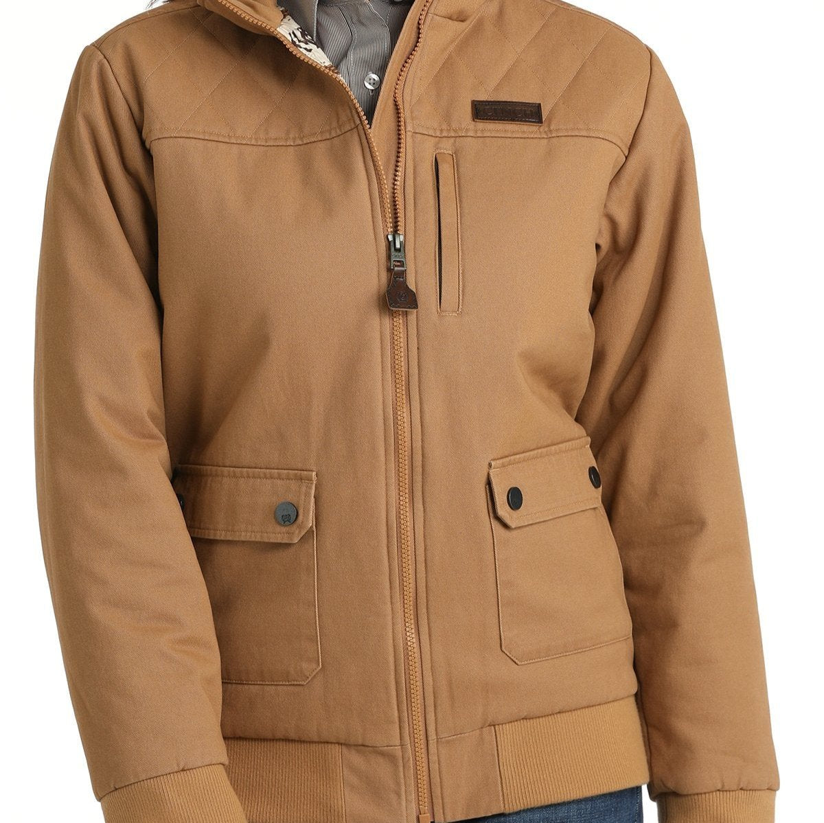 Cinch Women's Canvas Bomber Jacket in Brown – Branded