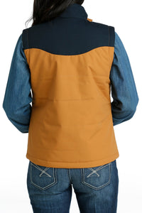 Cinch Women's Concealed Carry Canvas Vest in Brown and Navy