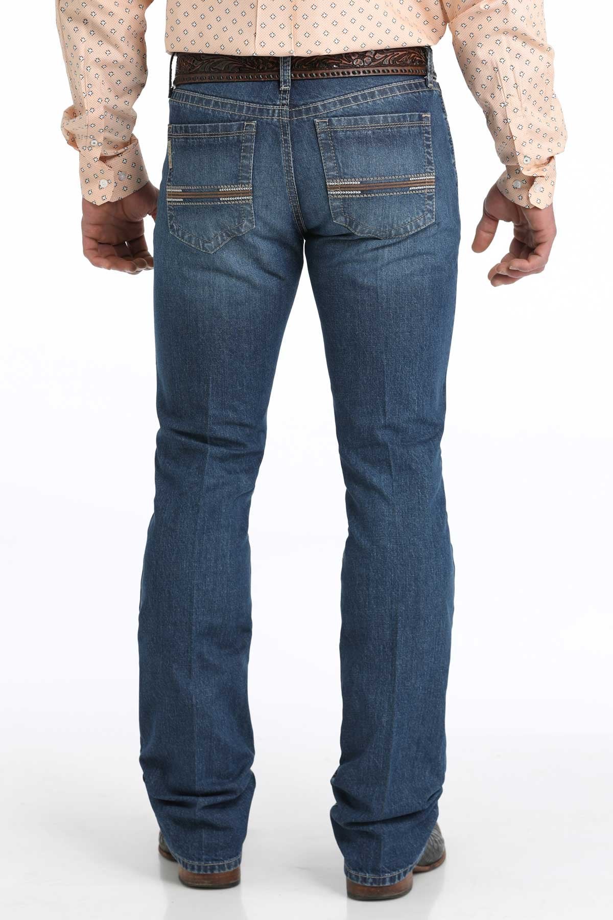 Cinch Men's Ian Slim Fit Bootcut Jean in Medium Stonewash