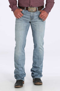 Cinch Men's Ian Slim Fit Bootcut Jean in Light Stonewash