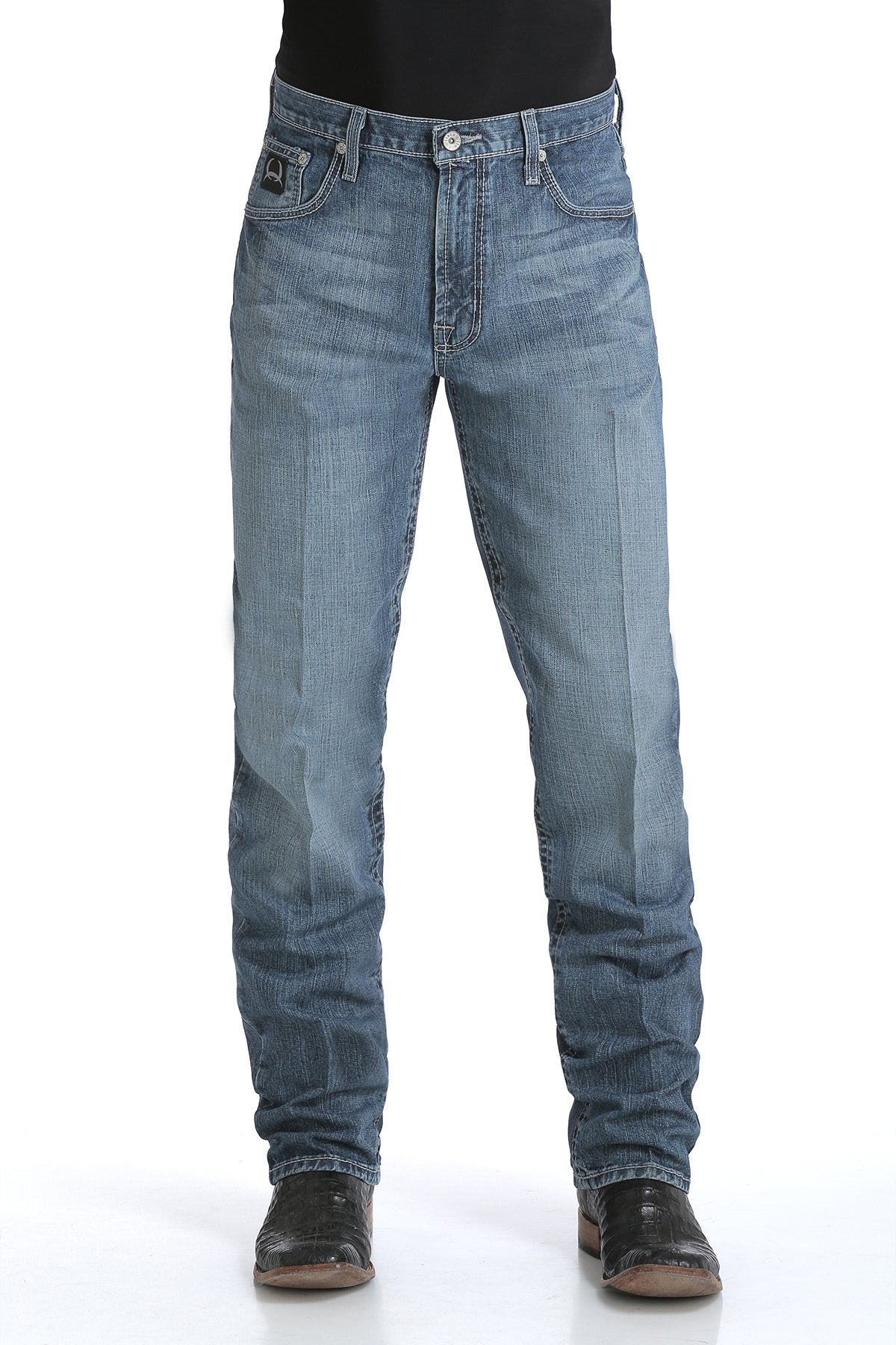 Cinch Men's Black Label 2.0 Loose Fit Jean in Medium Stonewash