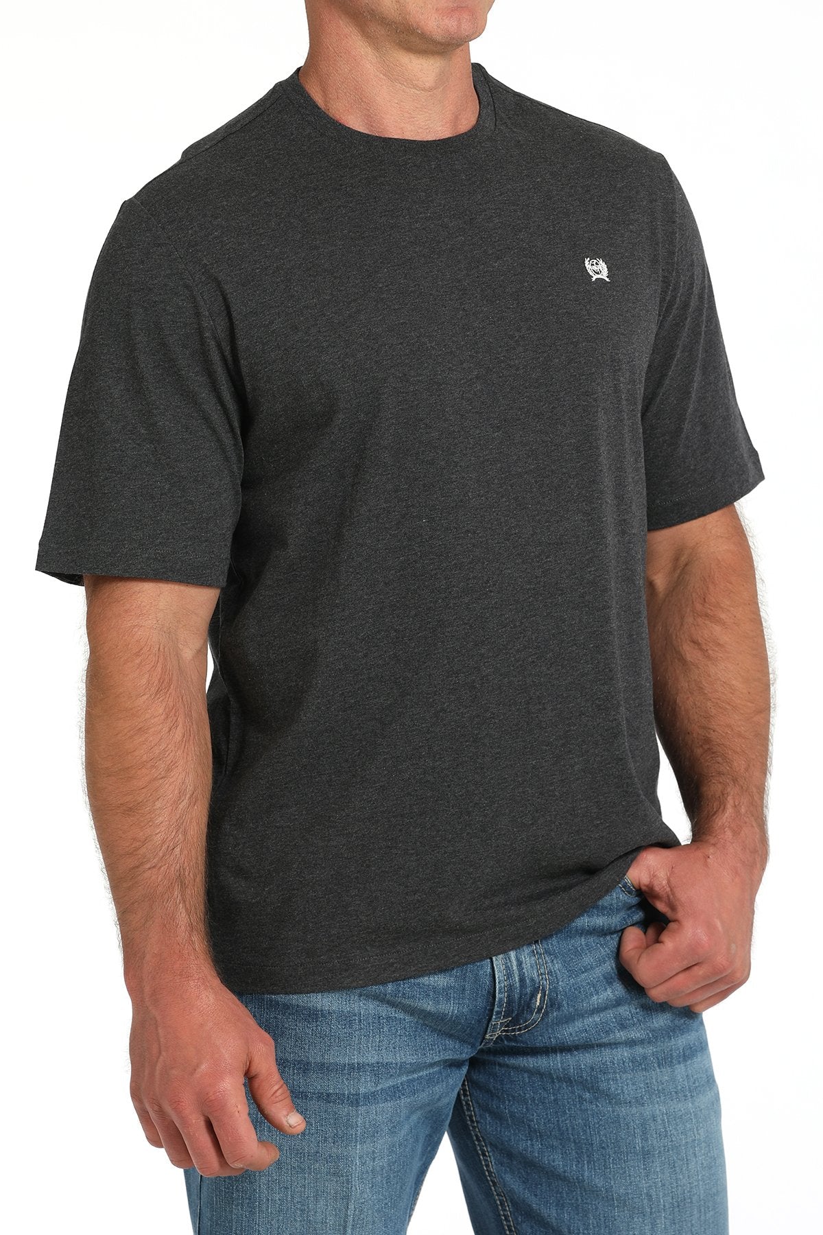 Cinch Men's Solid Logo Tee in Black