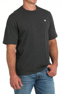 Cinch Men's Solid Logo Tee in Black