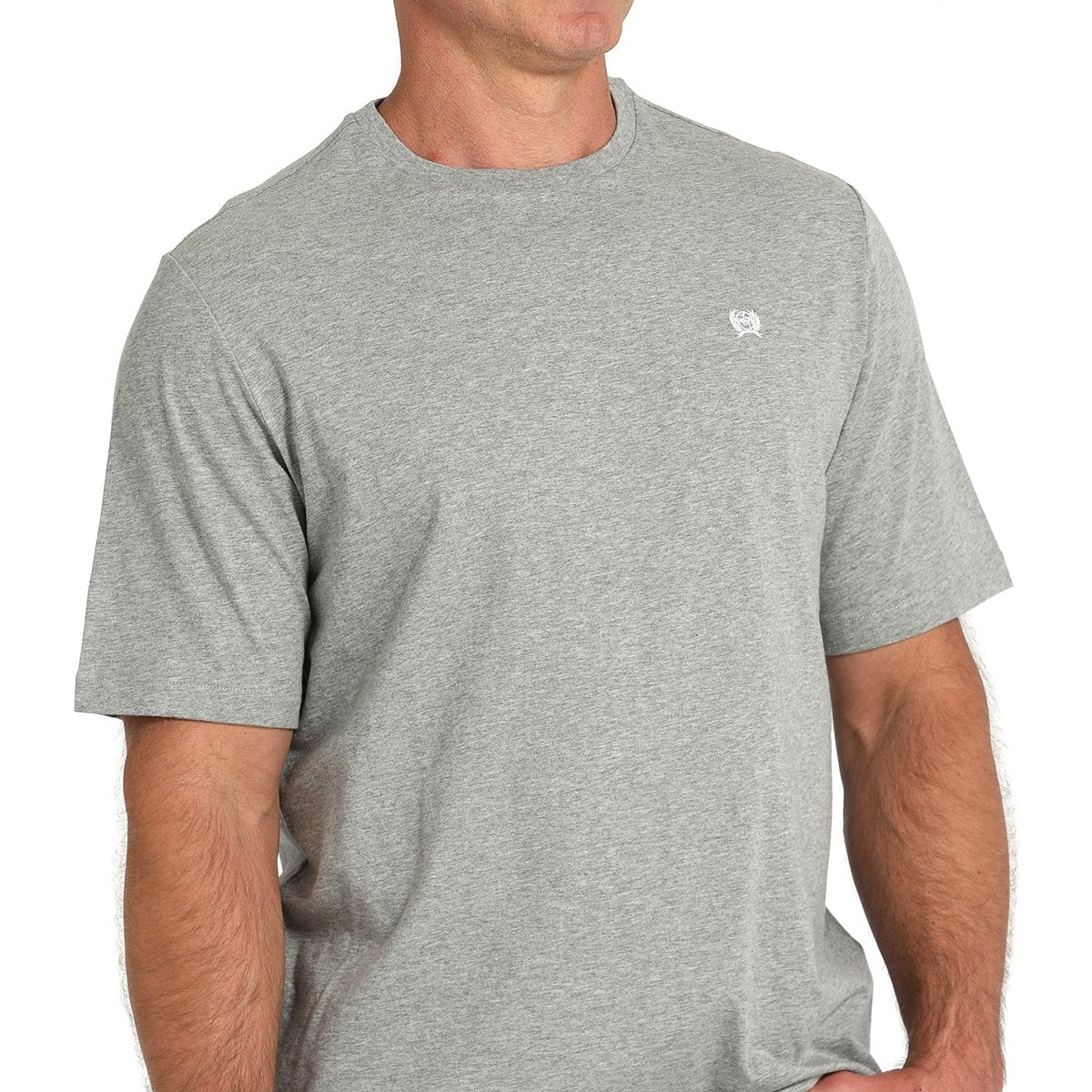 Cinch Men's Solid Logo Tee in Grey