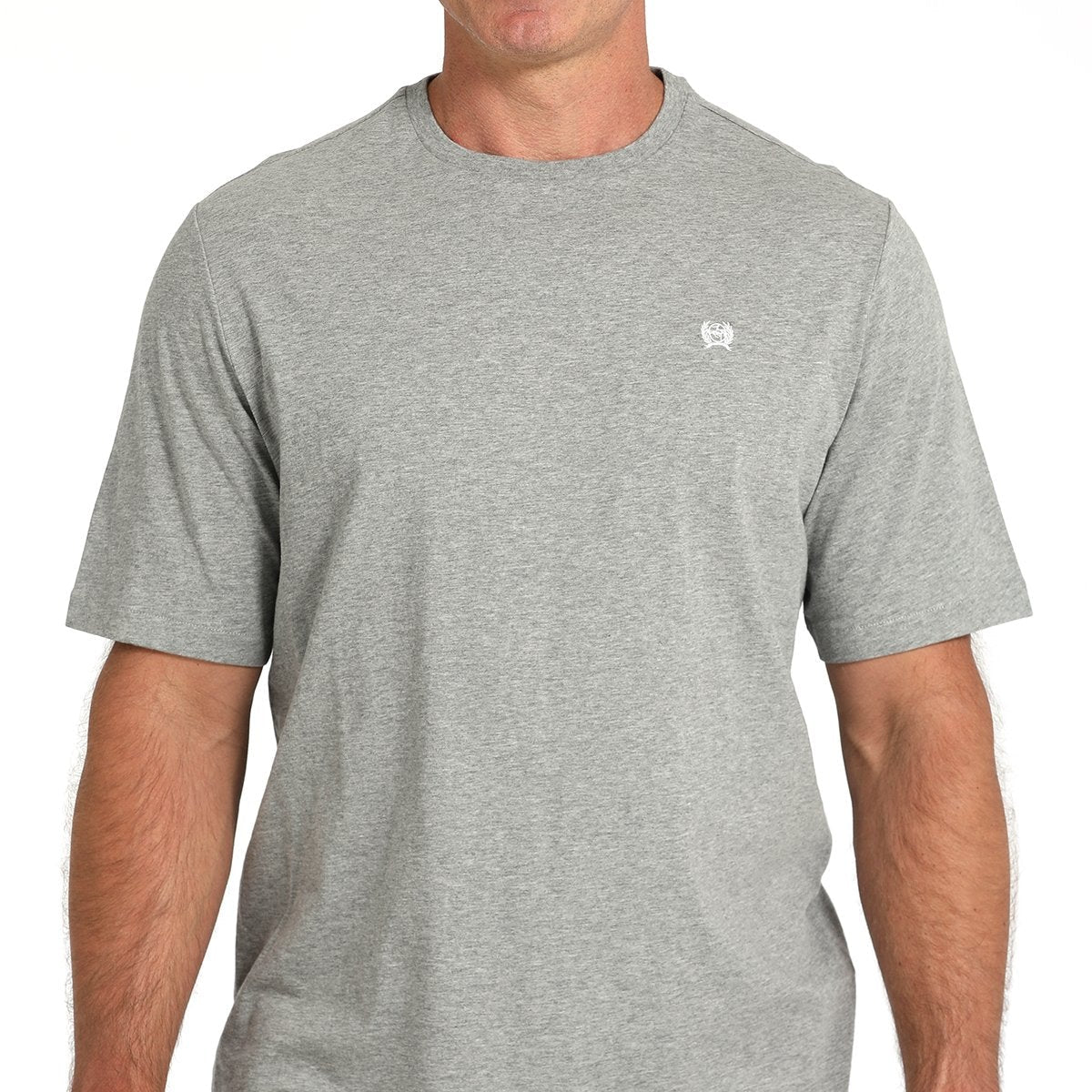 Cinch Men's Solid Logo Tee in Grey