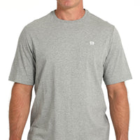 Cinch Men's Solid Logo Tee in Grey