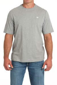 Cinch Men's Solid Logo Tee in Grey