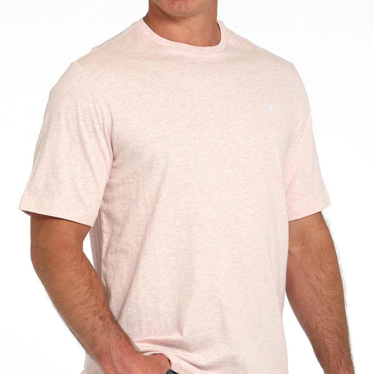 Cinch Men's Solid Logo Tee in Pink