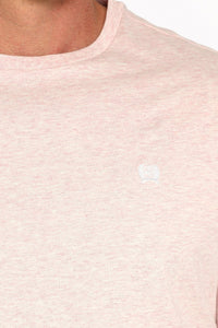 Cinch Men's Solid Logo Tee in Pink