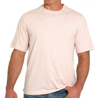 Cinch Men's Solid Logo Tee in Pink