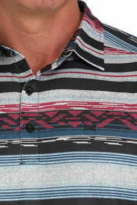 Cinch Men's S/S Arenaflex Southwestern Stripe Polo in Multi