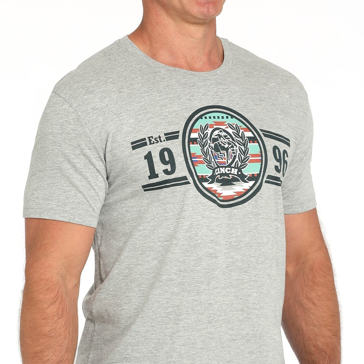 Cinch Men's 1996 Graphic Logo T-Shirt in Grey