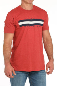Cinch Men's Denim Co Graphic Logo T-Shirt in Red