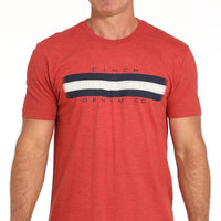 Cinch Men's Denim Co Graphic Logo T-Shirt in Red
