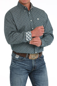 Cinch Men's L/S Classic Fit Geometric Western Button Down Shirt in Blue