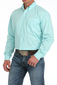 Cinch Men's L/S Classic Fit Geometric Western Button Down Shirt in Turquoise