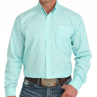 Cinch Men's L/S Classic Fit Geometric Western Button Down Shirt in Turquoise