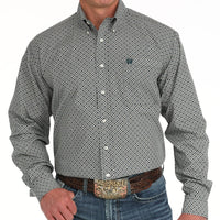 Cinch Men's L/S Classic Fit Medallion Western Button Down Shirt in Cream
