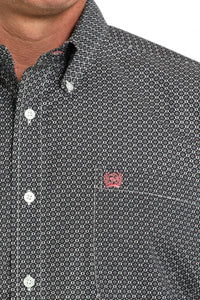 Cinch Men's L/S Classic Fit Geometric Western Button Down Shirt in Grey